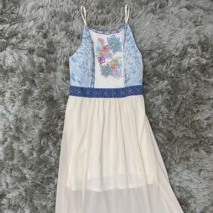 Sheer Embroidered Maxi Dress